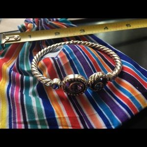 Brighton Hinged Halo Bangle Bracelet - Silver